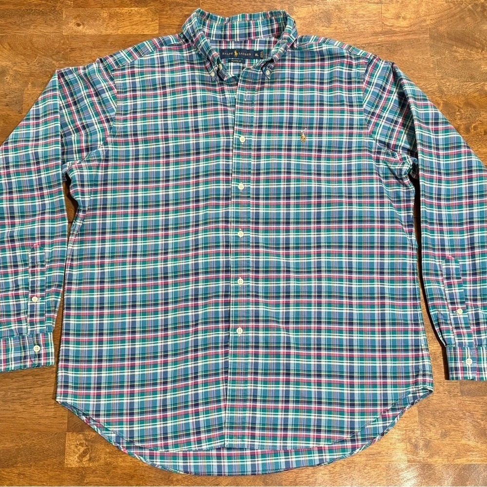 Polo Ralph Lauren Mens Plaid Button Up Classic Long Sleeve Shirt X-Large